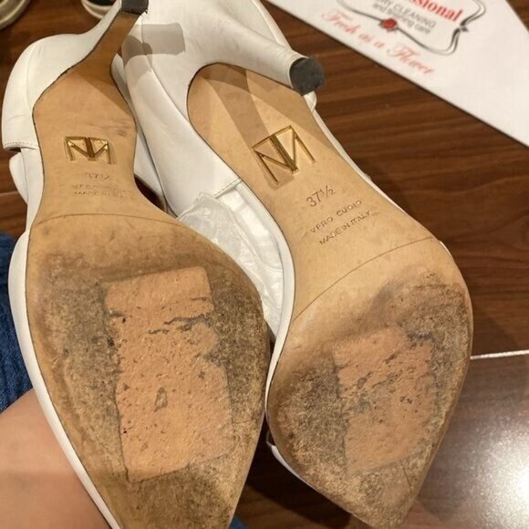 Tamara Mellon / white Belle Capretto leather pumps cutout pointed Heels - Picture 8 of 8